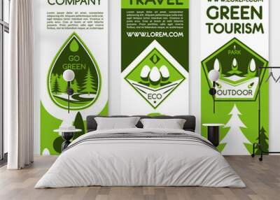 Eco green travel vector banners Wall mural