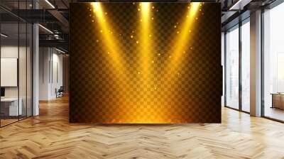 Golden spot light beams projection on floor Wall mural