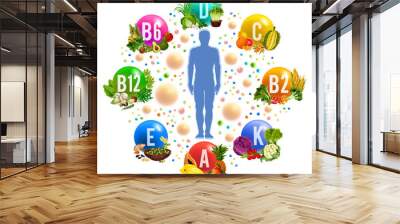 Healthy good and vitamin nutrition Wall mural