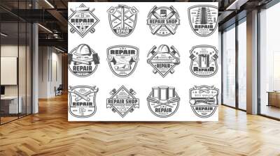 Home repair work tools and instruments icons Wall mural