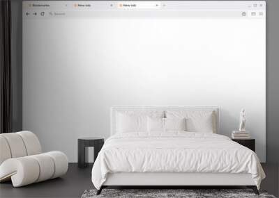 Internet web browser window interface mockup, vector template of computer page screen. Website browser tab or PC internet window blank frame of web site tab with search bar, webpage background mock up Wall mural