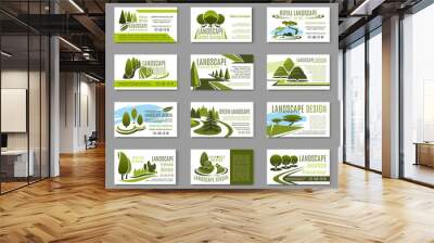 Landscape design studio business card template Wall mural