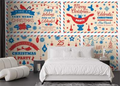 Letter for Santa, Christmas holidays mail Wall mural