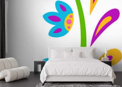 Mexican flower Cinco de Mayo botanical branch twig Wall mural