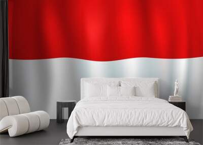 Monaco national flag of red and white strips Wall mural