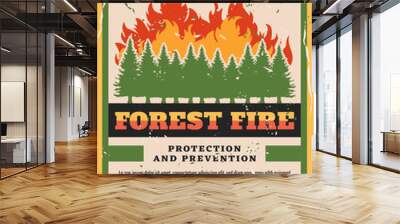 Nature protection, forest fire fighting Wall mural