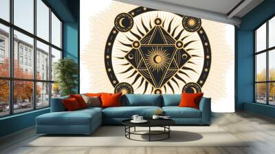 Pentagram star sacred mystic occult talisman sign Wall mural