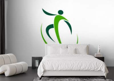 Physiotherapy, back paint therapy and massage icon Wall mural