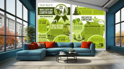 Save Planet Nature announcement Earth Day posters Wall mural