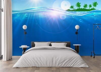 Summer paradise travel poster Wall mural