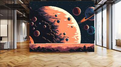 Universe landscape with space planets and stars Wall mural