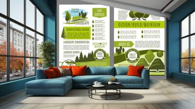 Vector brochure for green landscape eco design Wall mural