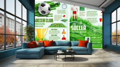 Vector brochure for soccer sport football game Wall mural