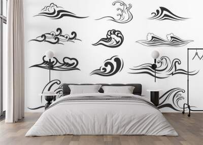 Water wave of sea or ocean icon for nature design Wall mural