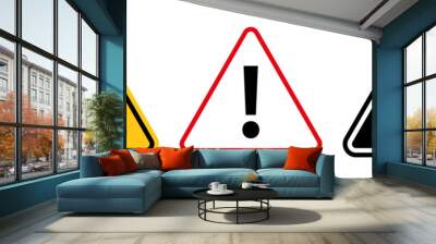 Universal Warning Triangle. Sign for General Hazards and Dangers. Alert for Safety Precautions. Wall mural