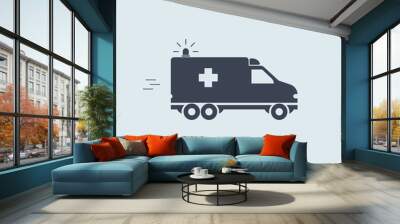 ambulance car. vector blue symbol help aid medicaid Wall mural