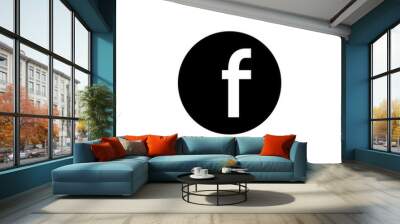 Facebook icon. Social media facebook icon. Letter F. Flat web icon. facebook social network logo. Vector symbol EPS10 Wall mural