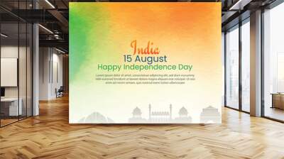 15 august indian independence day wishing design vector file Wall mural