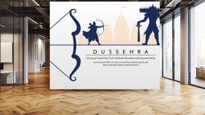 happy Dussehra wishing design background   Wall mural