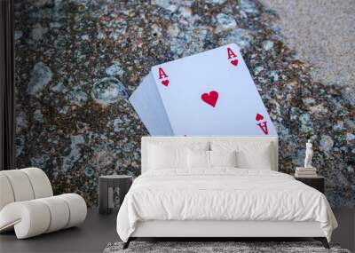 ace of heart poker card deck gamble theme Wall mural