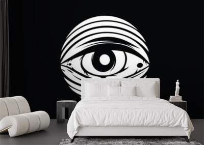 all seeing eye theme logo template Wall mural