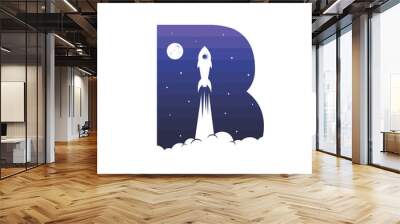 alphabet initial logo sign logotype space rocket vector Wall mural