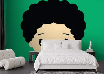 cartoon face expression female woman girl vector art Wall mural