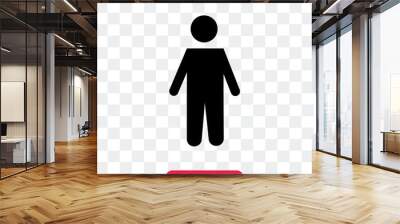 Man vector icon isolated on transparent background, Man logo design Wall mural