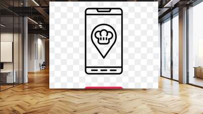 Restaurant app vector icon isolated on transparent background, Restaurant app logo design Wall mural