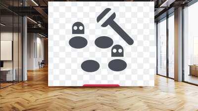 Whack a mole vector icon isolated on transparent background, Whack a mole logo design Wall mural