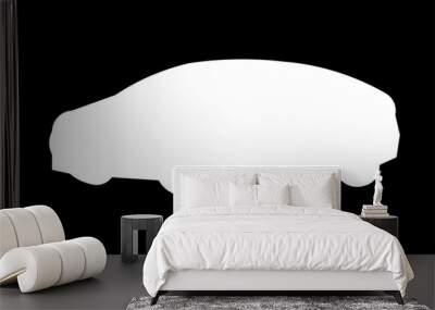 white car silhouette png on black background Wall mural