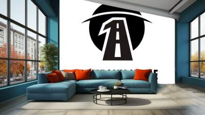 1 asphalt road logo image vector Wall mural