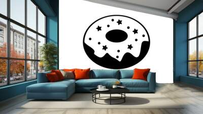 black donuts image vector icon logo Wall mural