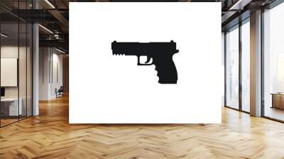 Silent Guardians  Sleek and Stylish Gun Vector Silhouettes for Modern Designs Wall mural