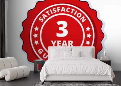 3 Year Satisfaction Guarantee illustration Wall mural