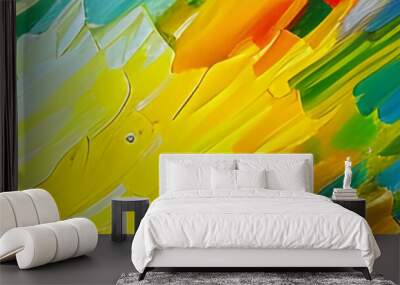 Abstract colourfull random colors painting expressionist style Wall mural