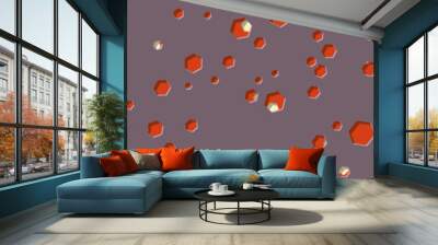 Abstract Generative Art color distributed polygone holes background illustration Wall mural