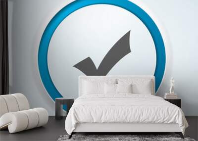 Checkmark button illustration Wall mural