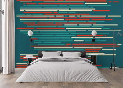 Code on screen vector illustration, flat cartoon coding lines simulation Wall mural