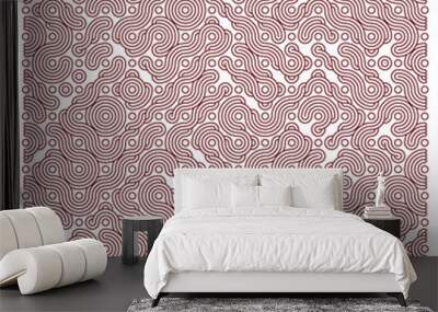 Color truchet tiling connections illustration Wall mural