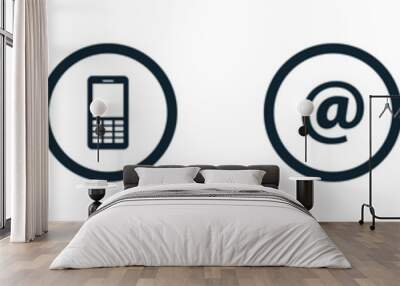 Contact Buttons illustration Wall mural