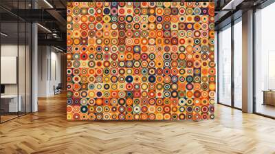 Pattern with random colored Circles Generative Art background illustration Wall mural