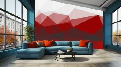 Red Color Abstract trianglify Generative Art background illustration Wall mural