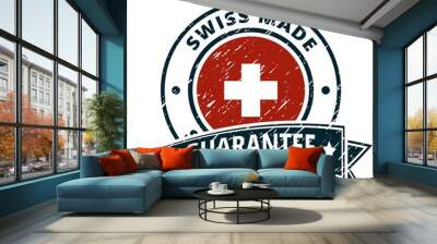 swiss made (made in switzerland) illustration Wall mural