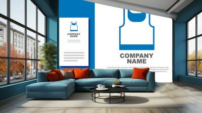 Blue Sleeveless sport t-shirt icon isolated on white background. Logo design template element. Vector Wall mural