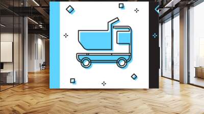 Set Toy truck icon isolated on blue and white, black background. Vector Wall mural