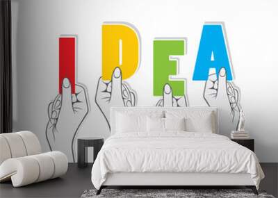 idea word hold in hand concept design vector Wall mural