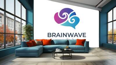 Brain Wave Logo Design Template Inspiration - Vector Wall mural