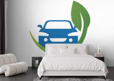 Eco Car Logo Template Design Vector, Emblem, Design Concept, Creative Symbol, Icon Wall mural