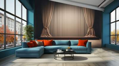 Cinematic podium with curtains Wall mural